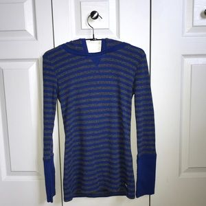 Blue Thermal Hooded Pullover